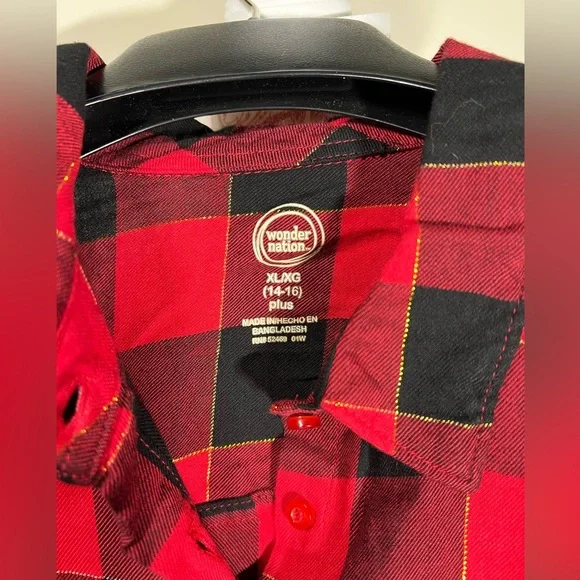 NWT LOT of 3 Plaid Flannel Wonder Nation Shirts - Picture 9 of 13